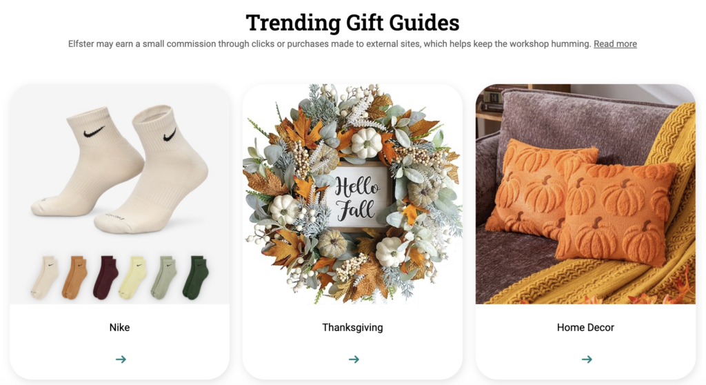 Elfster's Trending gift guides